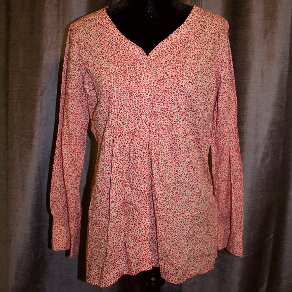 Lands' End Long Sleeve Patterned Blouse